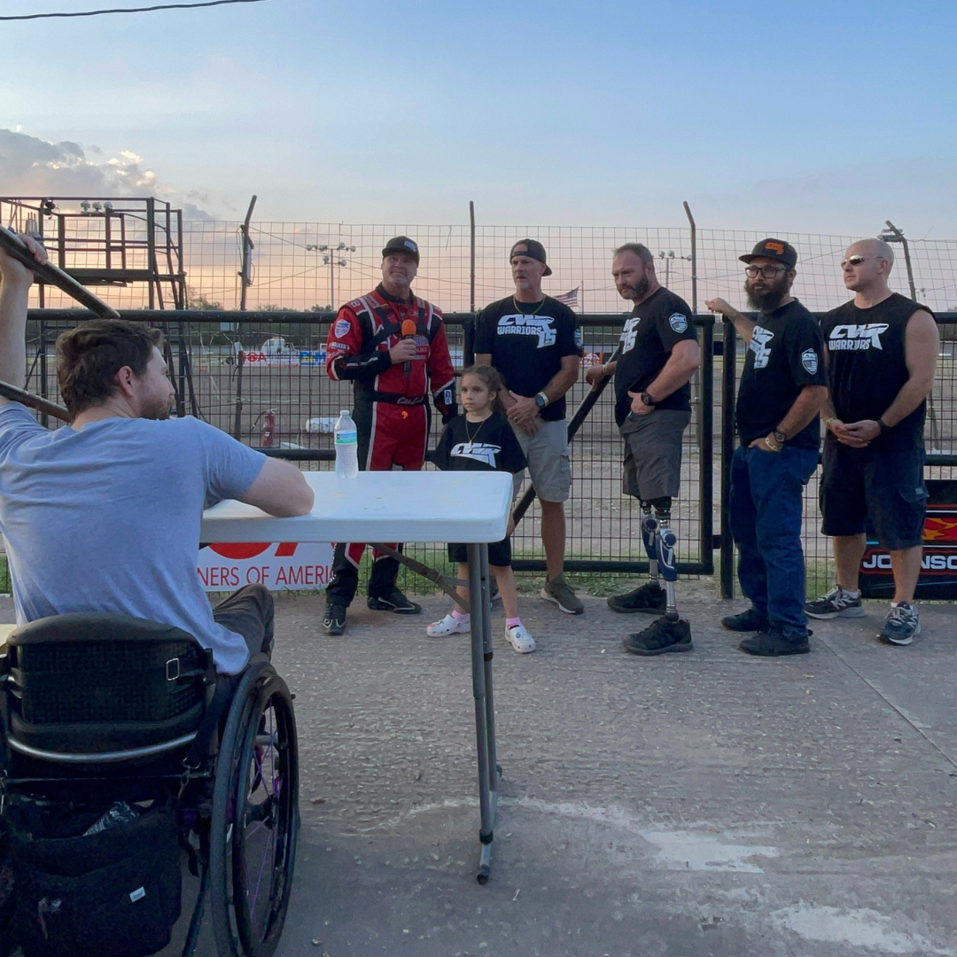 Veterans at racetrack